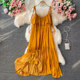 Thailand Sanya seaside holiday beach skirt female Xia Chaoxian travel loose suspender long skirt strapless backless dress