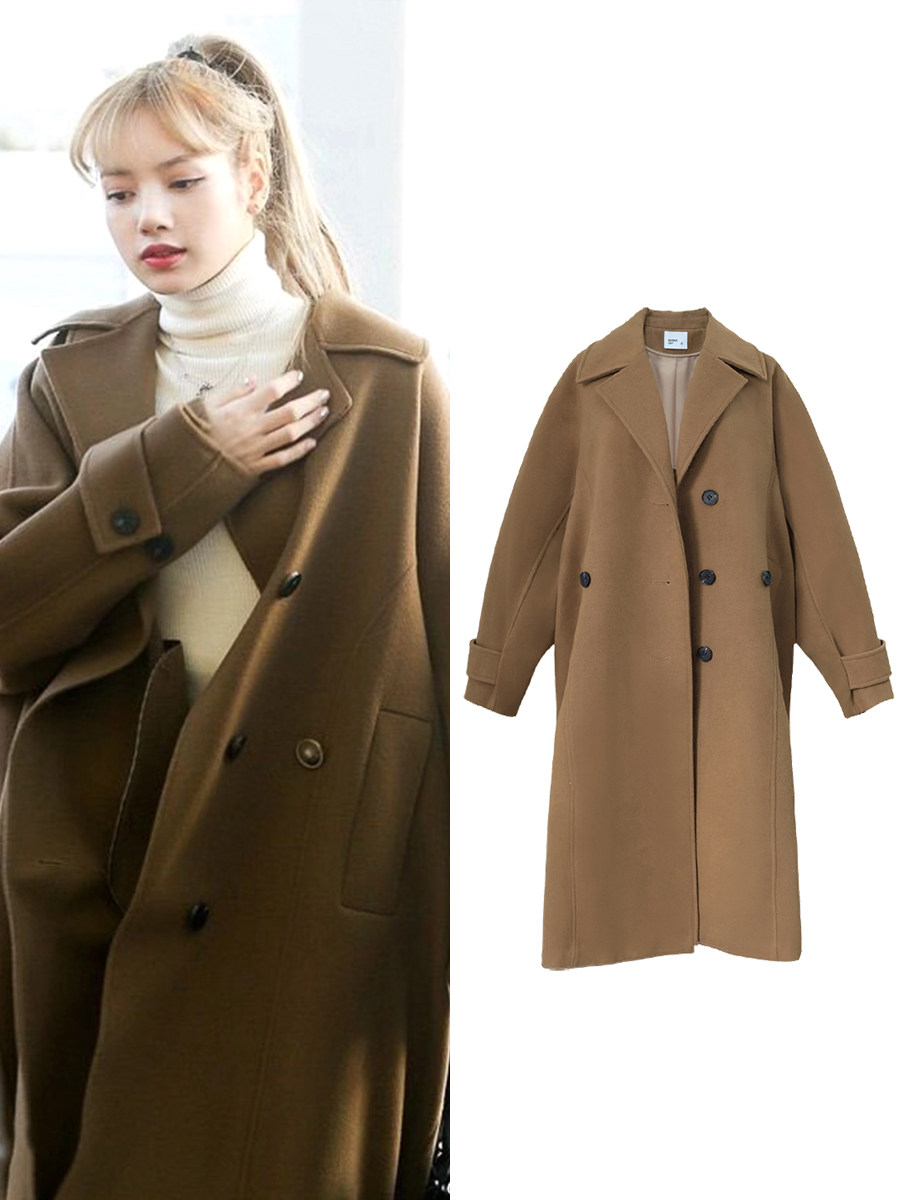 Star lisa with the 20 autumn and winter loose lazy wind oversize silhouette wool coat coat female