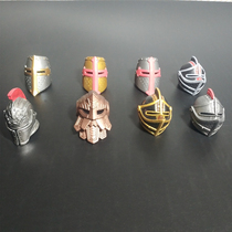 Four Knight Myth Legion Golden Armor Crusader dwarf toilet head 7 inch movable hand DIY accessories