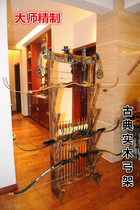 Bow and arrow rack Solid wood pine antique bow and arrow rack Bow and arrow display rack pendulum rack pylons Bow bracket archery rack