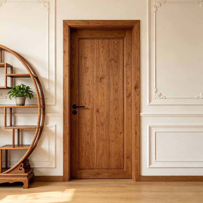 Old Elm Wood Solid Wood Door, Full Solid Wood Mortise and Tenon Interior Door, Chinese-Style Retro Natural Wood Bedroom Entry Door, Whole House Customization Old Elm Wood Solid Wood Door, Full Solid Wood Mortise and Tenon Interior Door, Chinese-Style Retro Natural Wood Bedroom Entry Door, Whole House Customization
