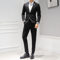 Suit suit Mens slim Korean version of the British style professional business casual small suit Formal groom wedding dress