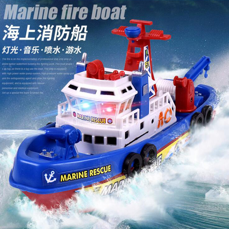 Will spray water electric sea fire boat simulation model ship children water play toy 3-6 years old boys toy