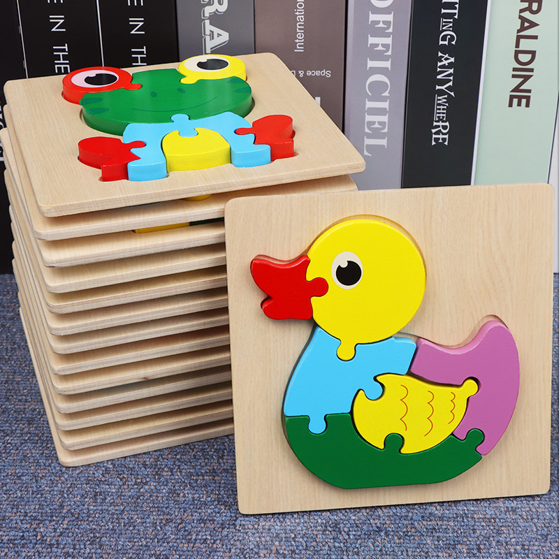 Early lessons intellect mentally brain infants 1-2-3-year-old wooden three-dimensional baby boy jigsaw puzzle toy