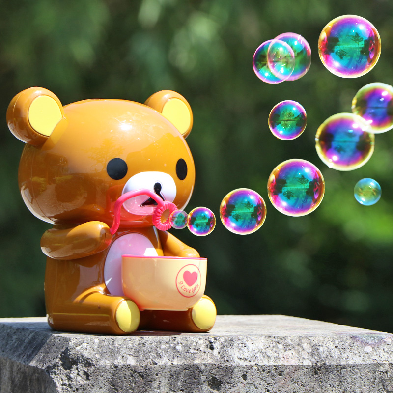 Bubble bear camera bubble machine automatic light music electric children blow bubbles play bubble liquid