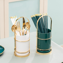 Ceramic Chopstick Cylinder Light Lavish Chopsticks Barrel Home Spoon Containing Box Drain Chopsticks Cage Kitchen Chopsticks Basket shelf