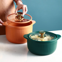 Ceramic casserole saucepan soup Home Saucepan Gas Cooker Special Soup Saucepan high temperature resistant stew pan Ming fire saucepan Small