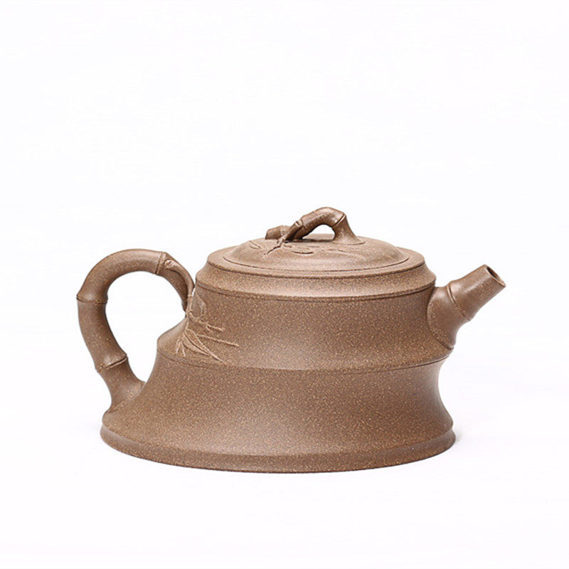 (oblique bamboo) Yixing purple clay pot Shao Liping handmade pot raw ore mud 280 ml tea pot Jin Huxuan