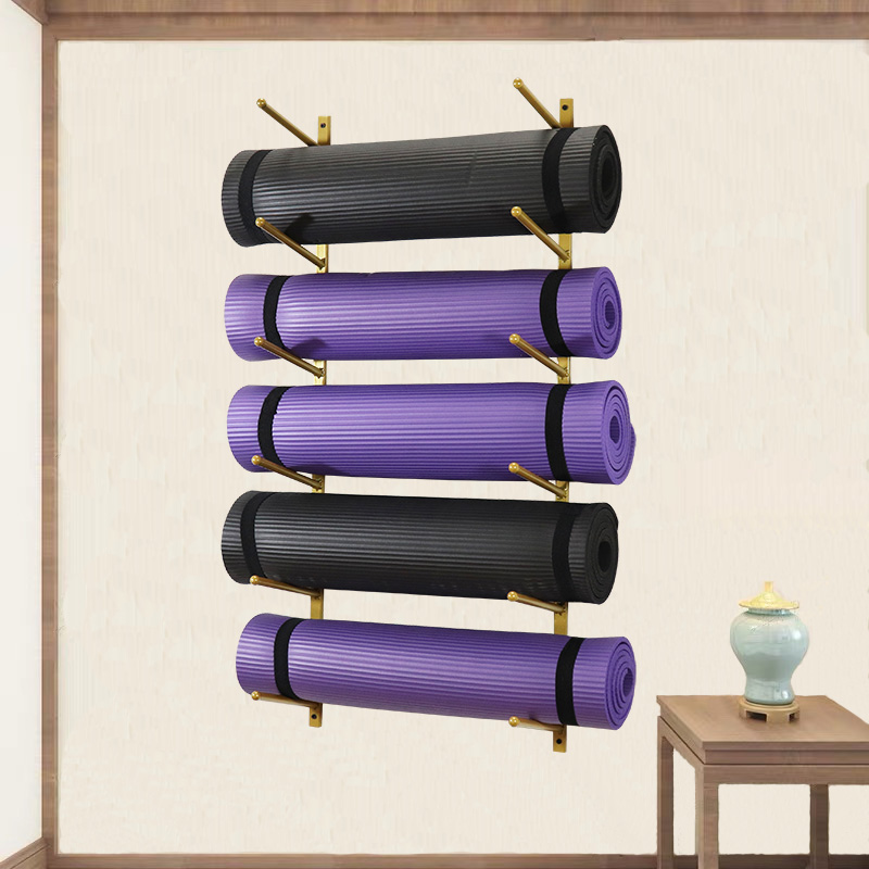 Yoga mat containing layer shelf finishing placing rack wall-mounted upper wall Wolf Tooth Rod Yoga Column Foam Shaft Drum Shelving