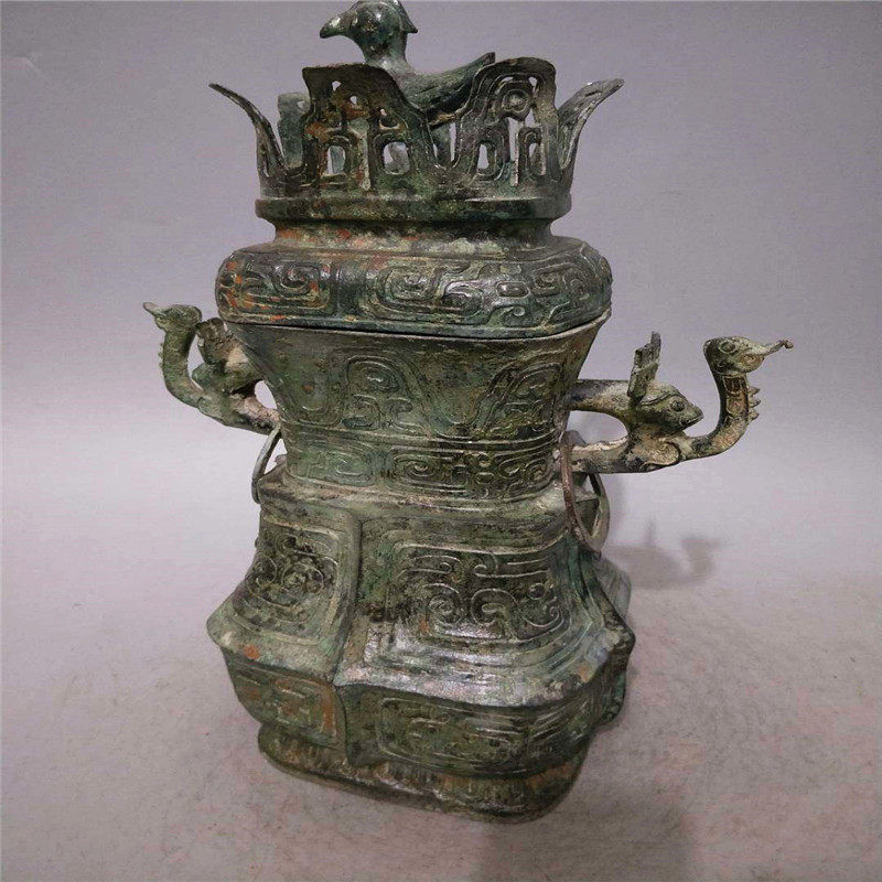 Antique craftsmanship gift pendulum decoration workmanship fine Bauer waterloo Waterloo bronzer Divine Bird Square Bottle Pendulum