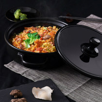 Dry-fired Japanese ceramic casserole Household high temperature resistant clay pot rice shallow pot Small casserole soup pot Special for gas stove