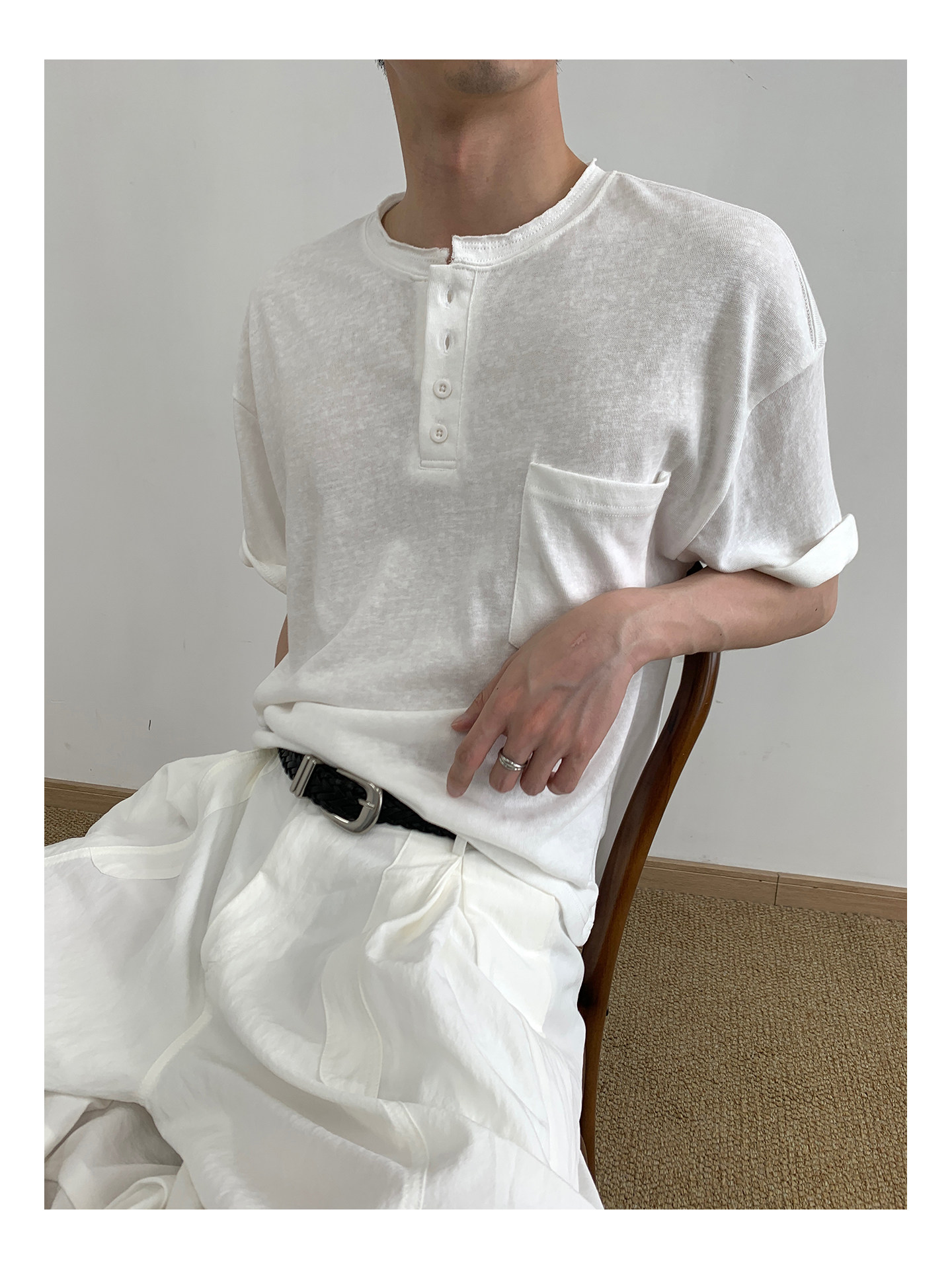 MION Henley Neck Relaxed Tee