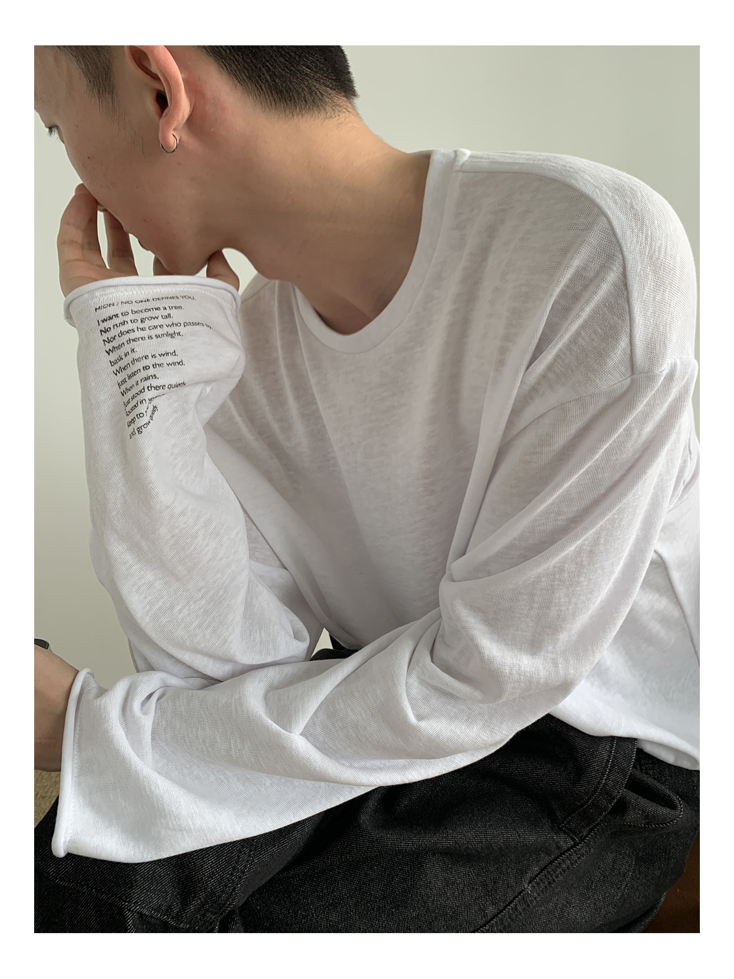 MION Relaxed Slub Cotton Long-Sleeve Tee