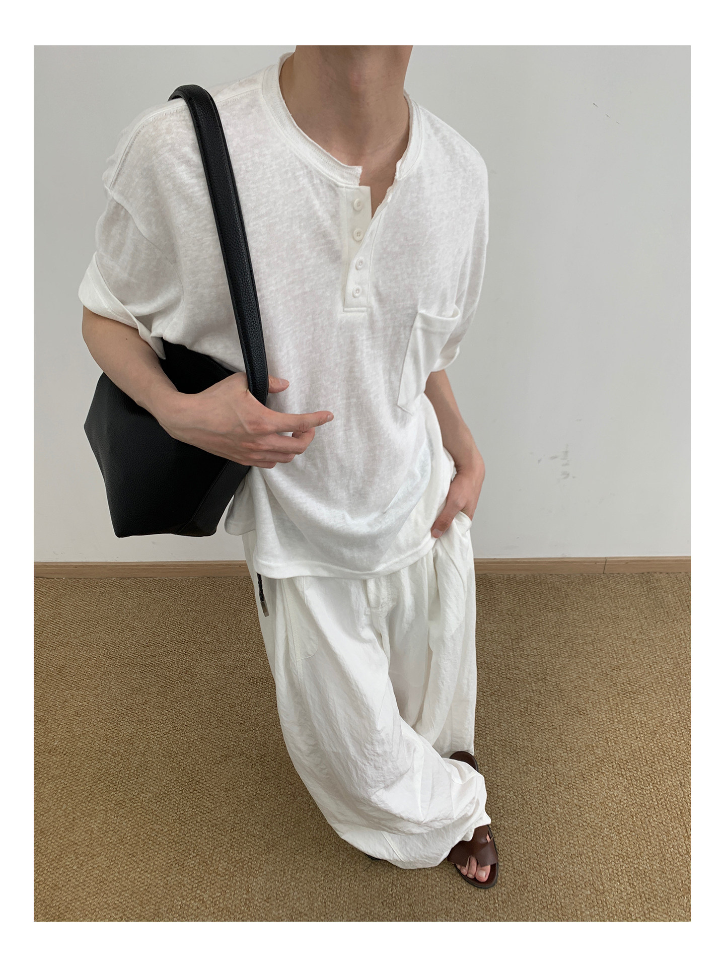 MION Henley Neck Relaxed Tee