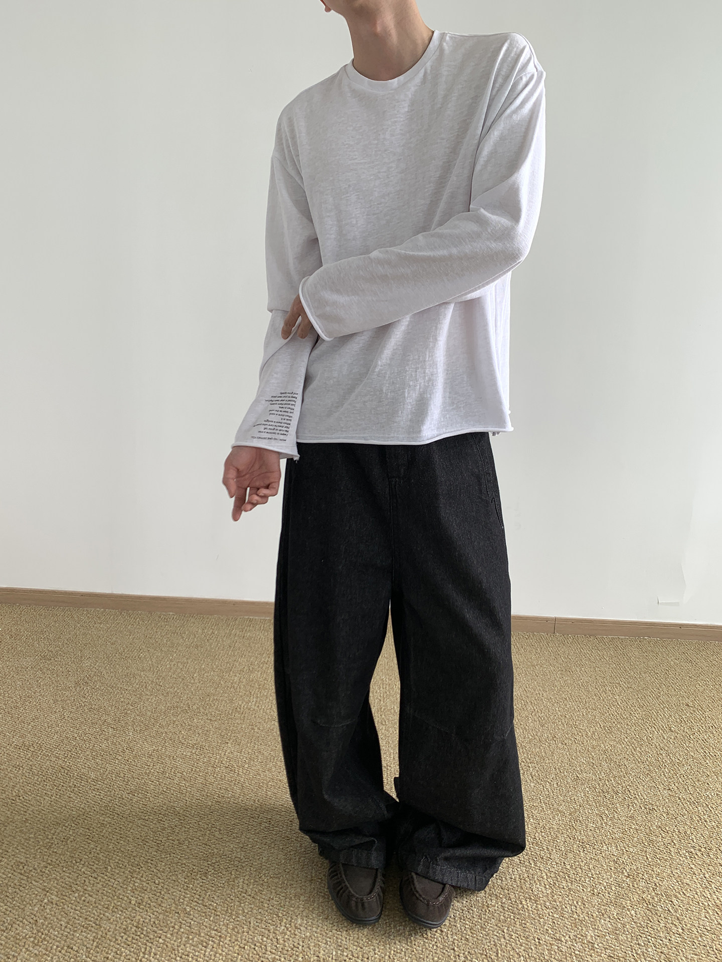 MION Relaxed Slub Cotton Long-Sleeve Tee