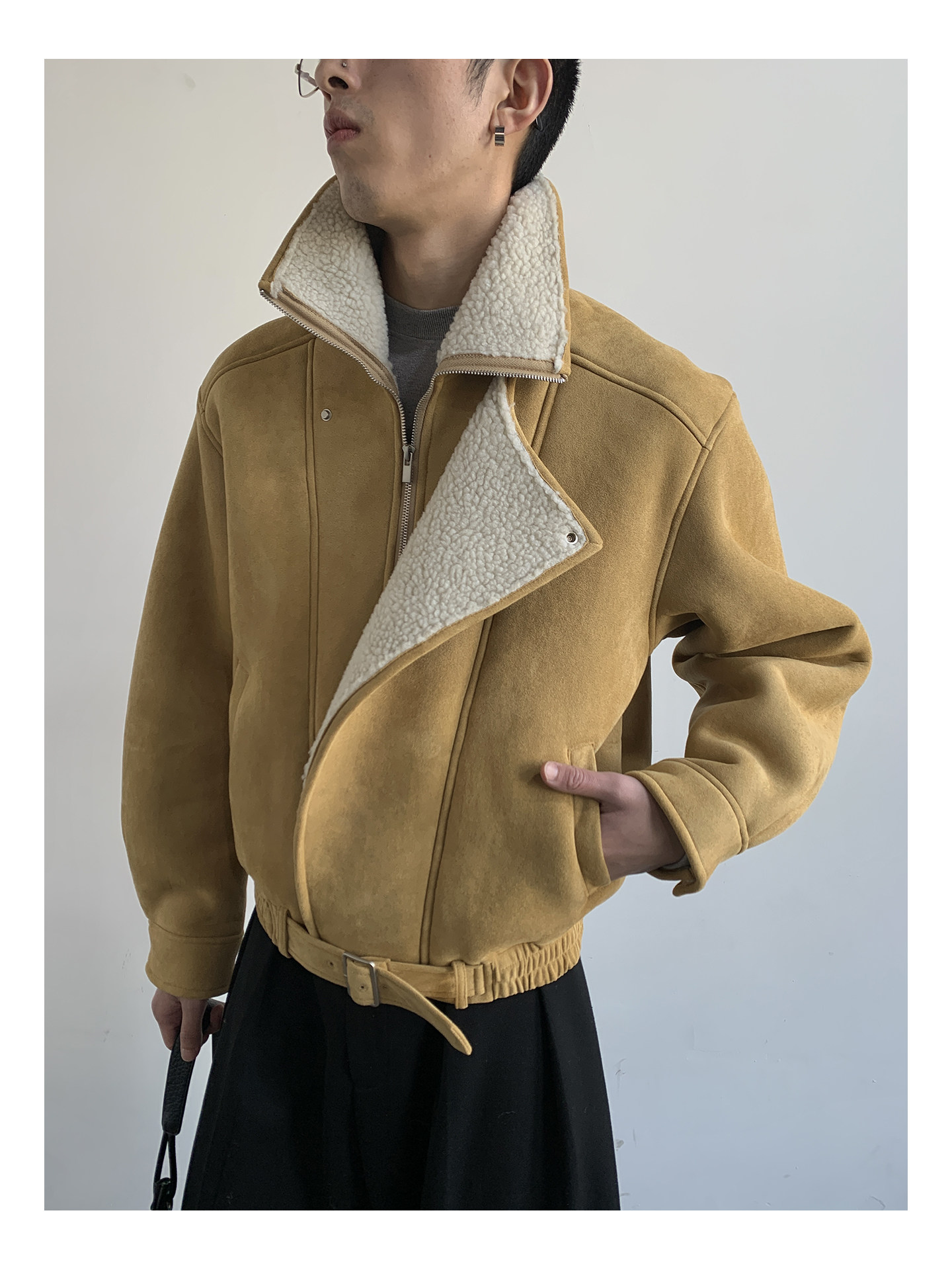 MION Fur-Lined Cropped Coat