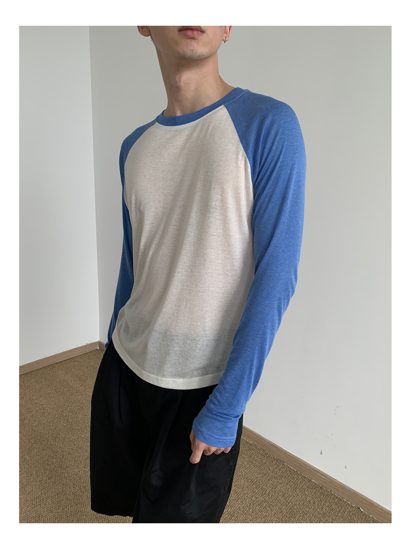 MION Cropped Raglan-Sleeve Crewneck Tee