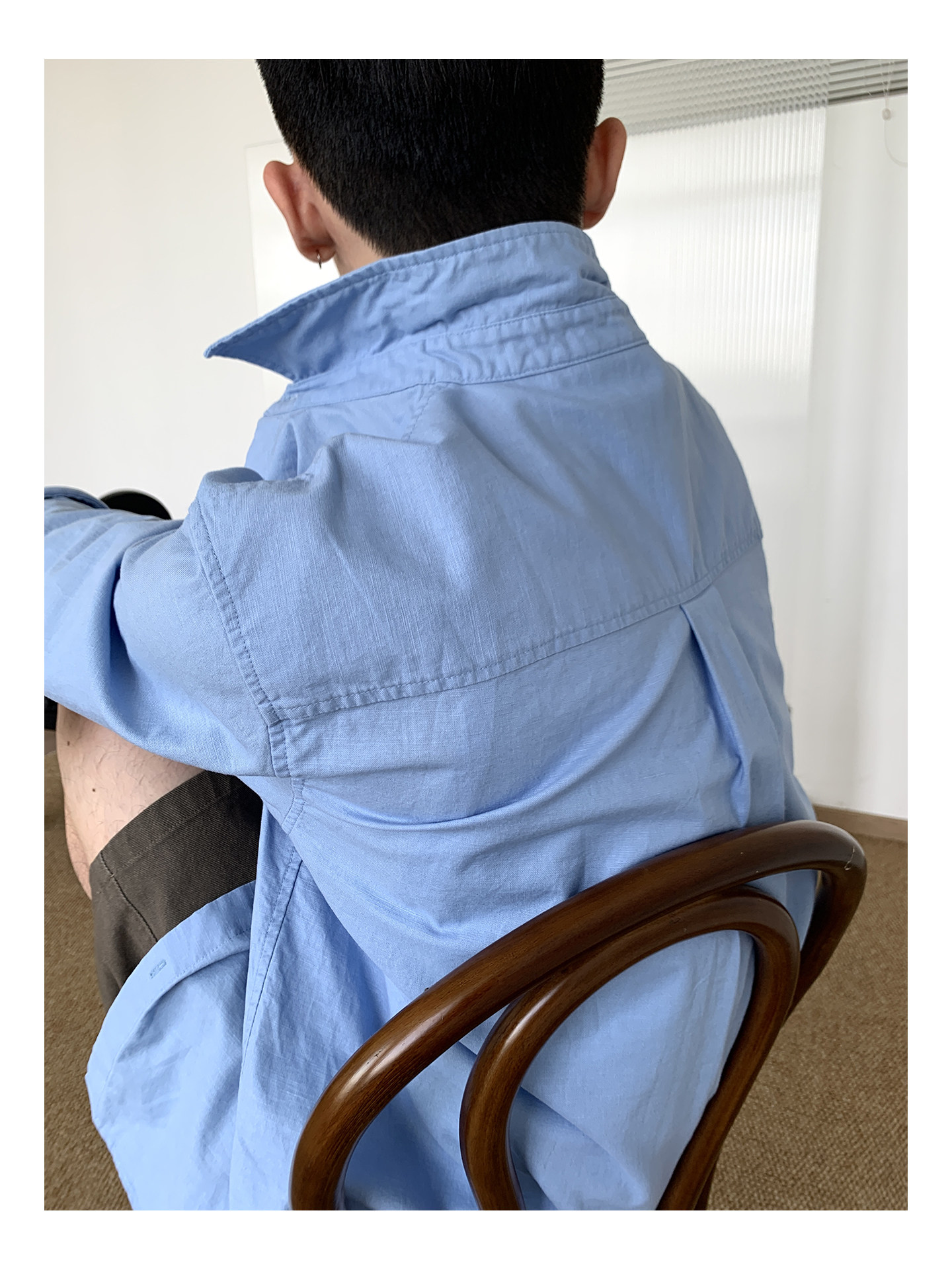 MION Blue Linen Loose Shirt