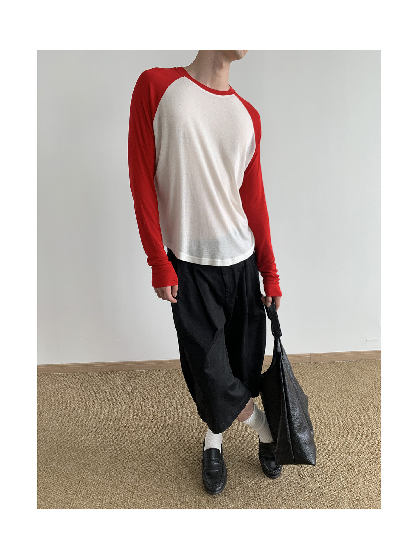 MION Cropped Raglan-Sleeve Crewneck Tee