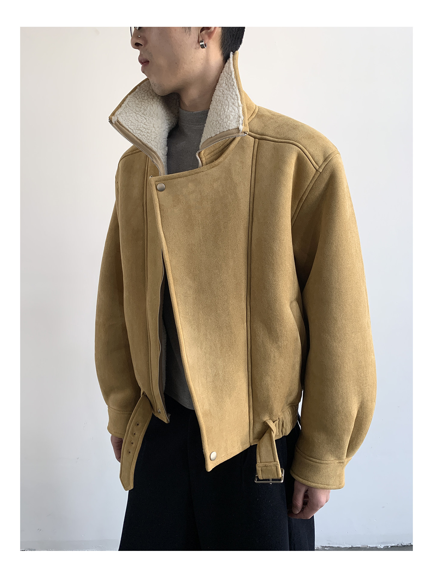 MION Fur-Lined Cropped Coat