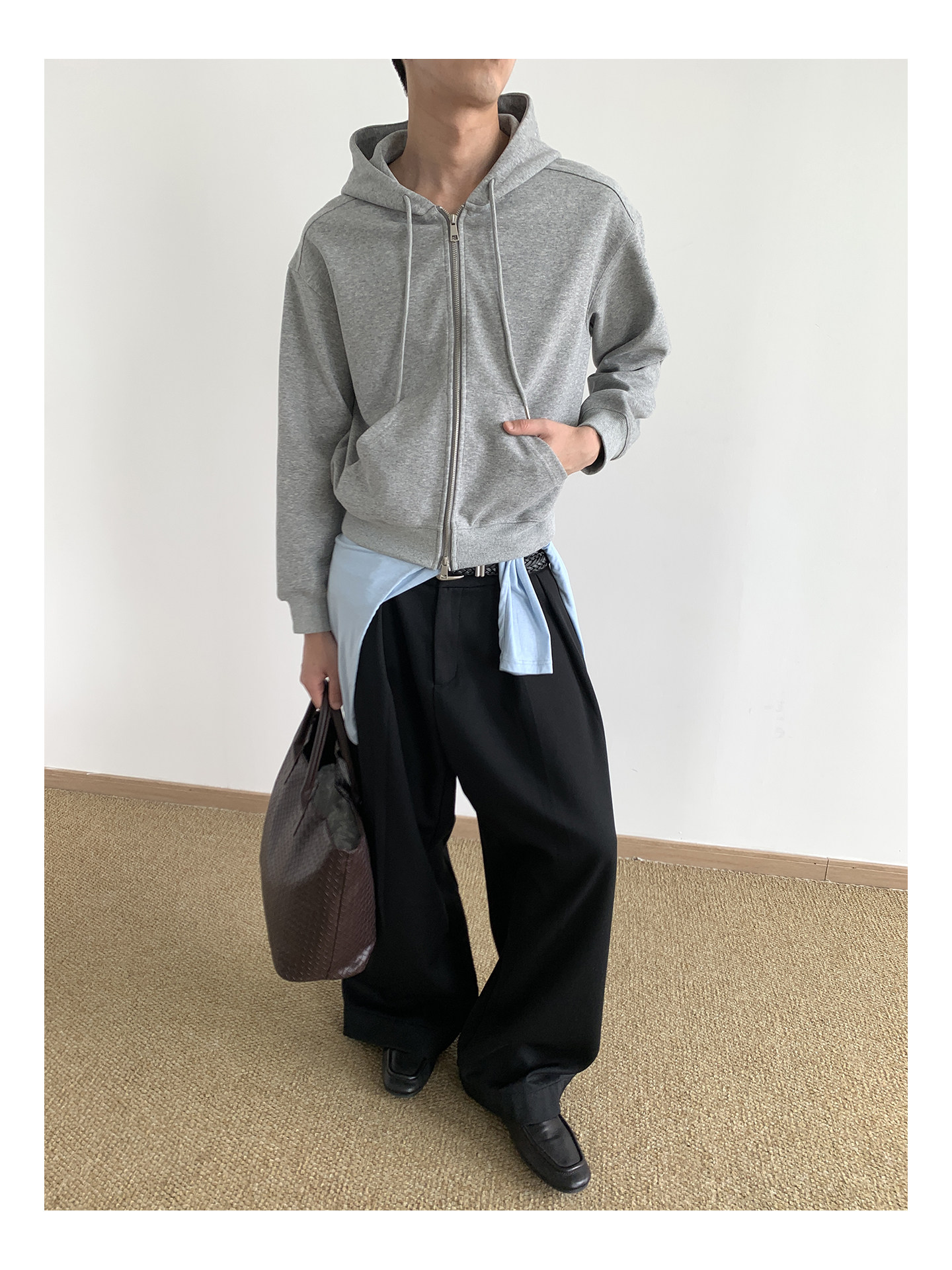 MION Cropped 435g Zip-Up Hoodie
