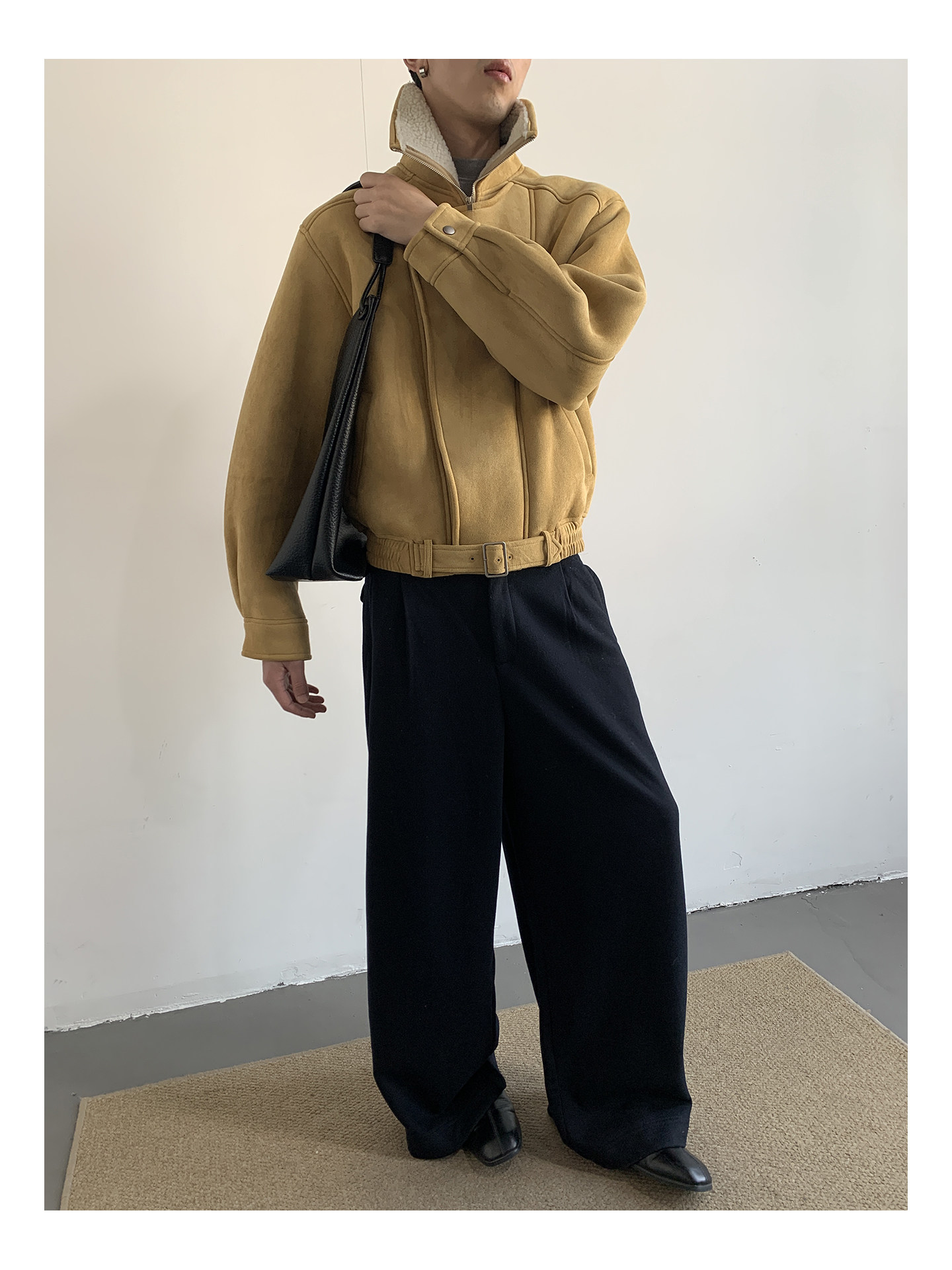 MION Fur-Lined Cropped Coat