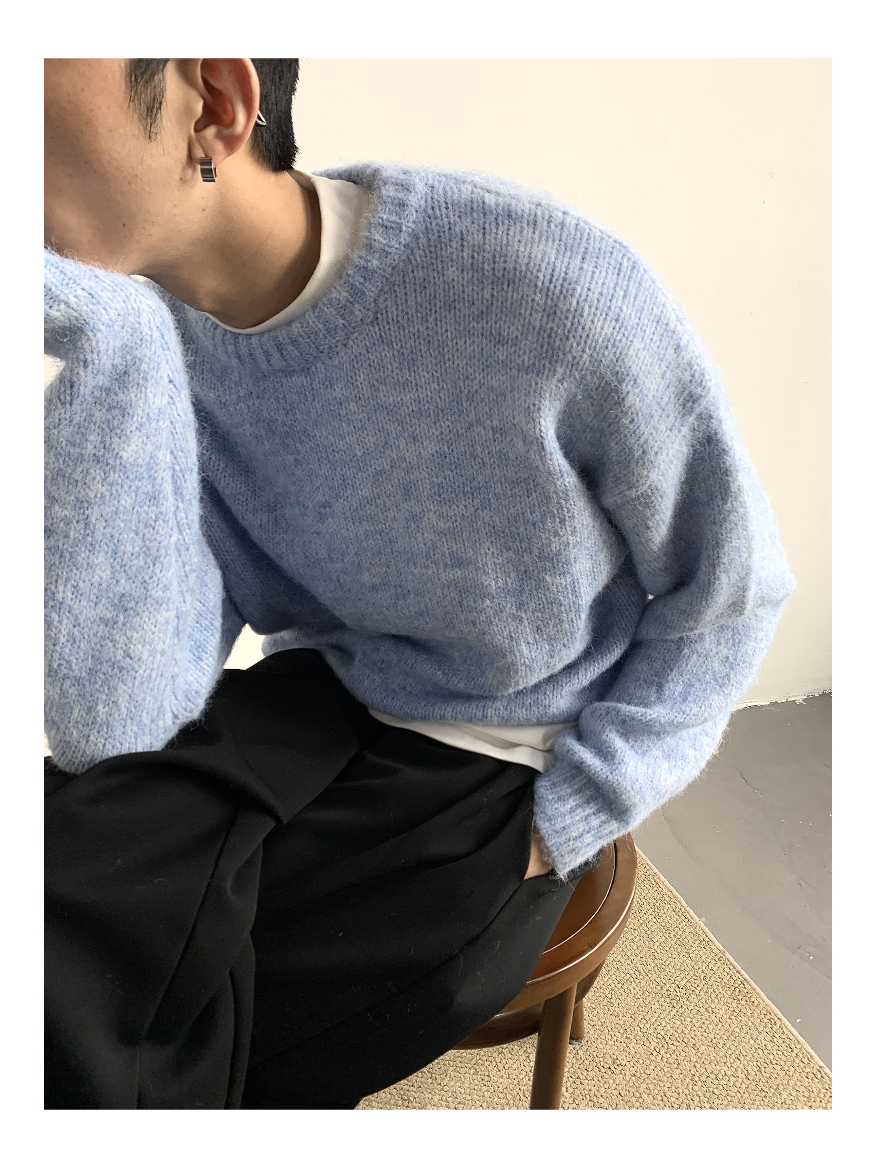MION Thickened Wool Knit Sweater