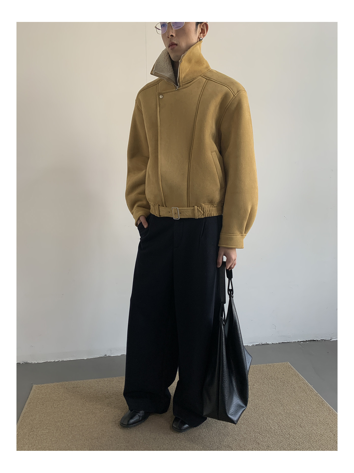 MION Fur-Lined Cropped Coat