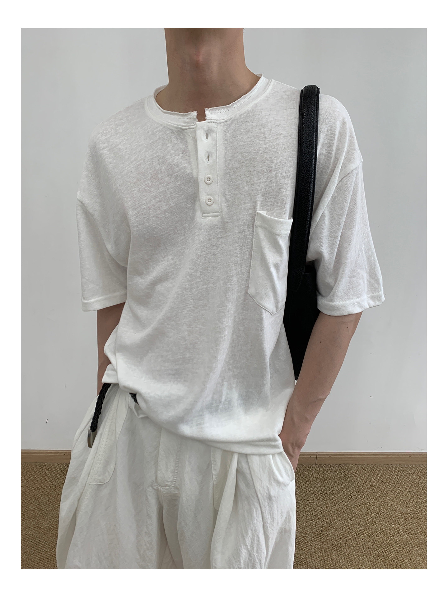 MION Henley Neck Relaxed Tee