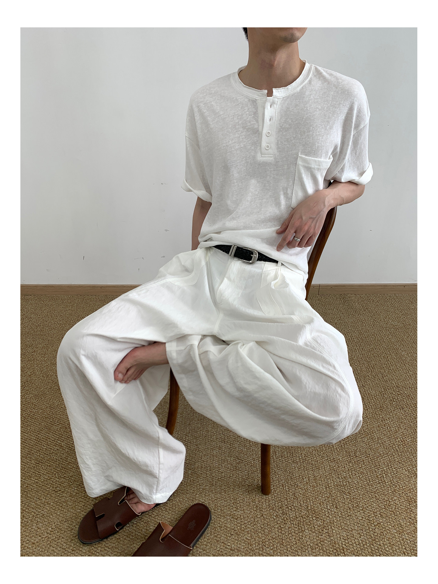 MION Henley Neck Relaxed Tee