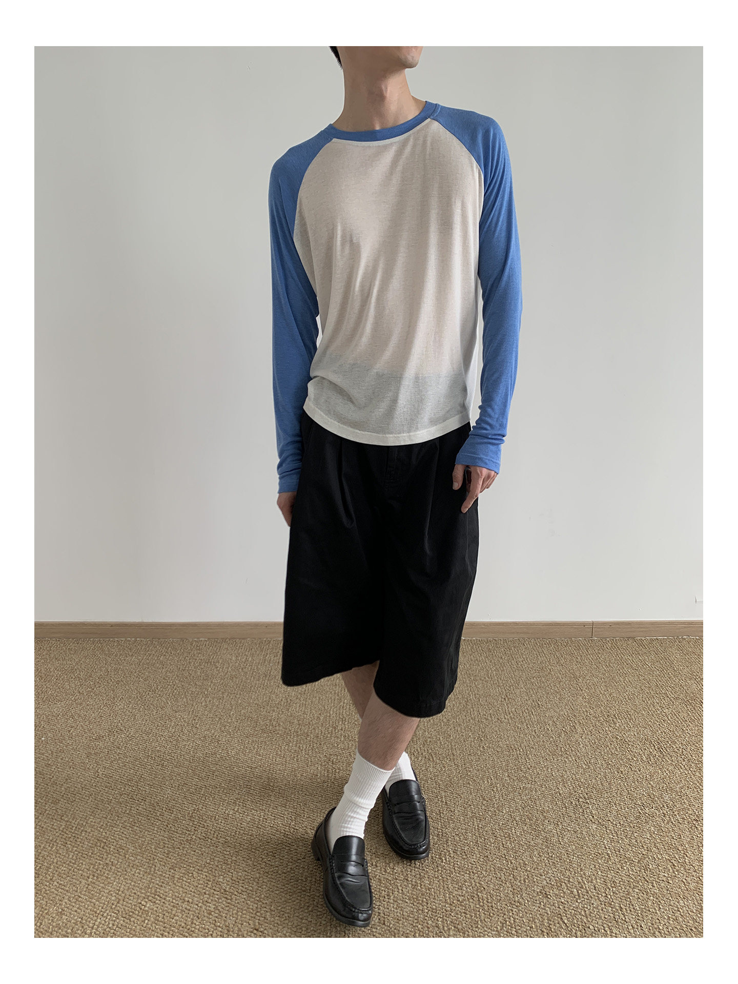 MION Cropped Raglan-Sleeve Crewneck Tee