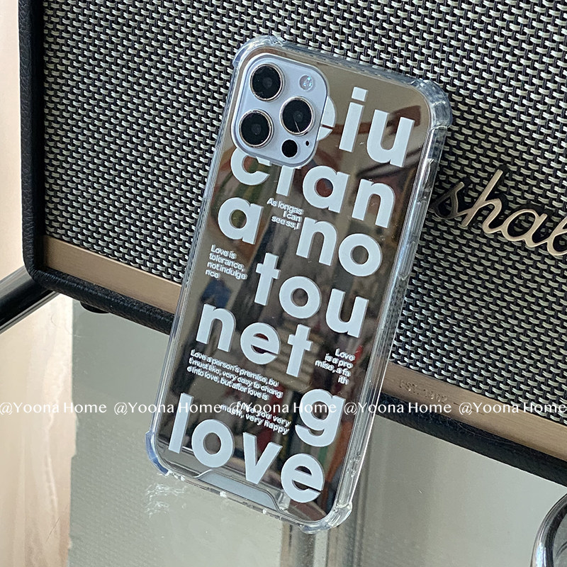 Yoona Home Korea ins mirror English Applicable iphone11 Apple 12pro max phone protects shell silicone gel