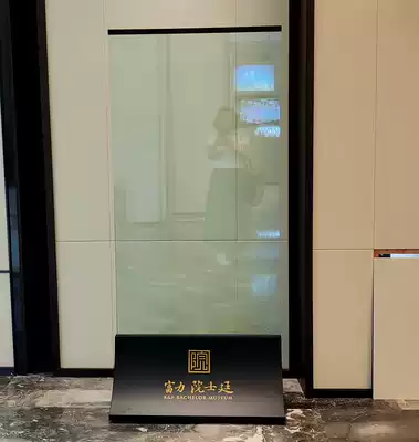 Tempered glass double-sided stainless steel poster stand Billboard display stand Promotional water brand shopping mall stand