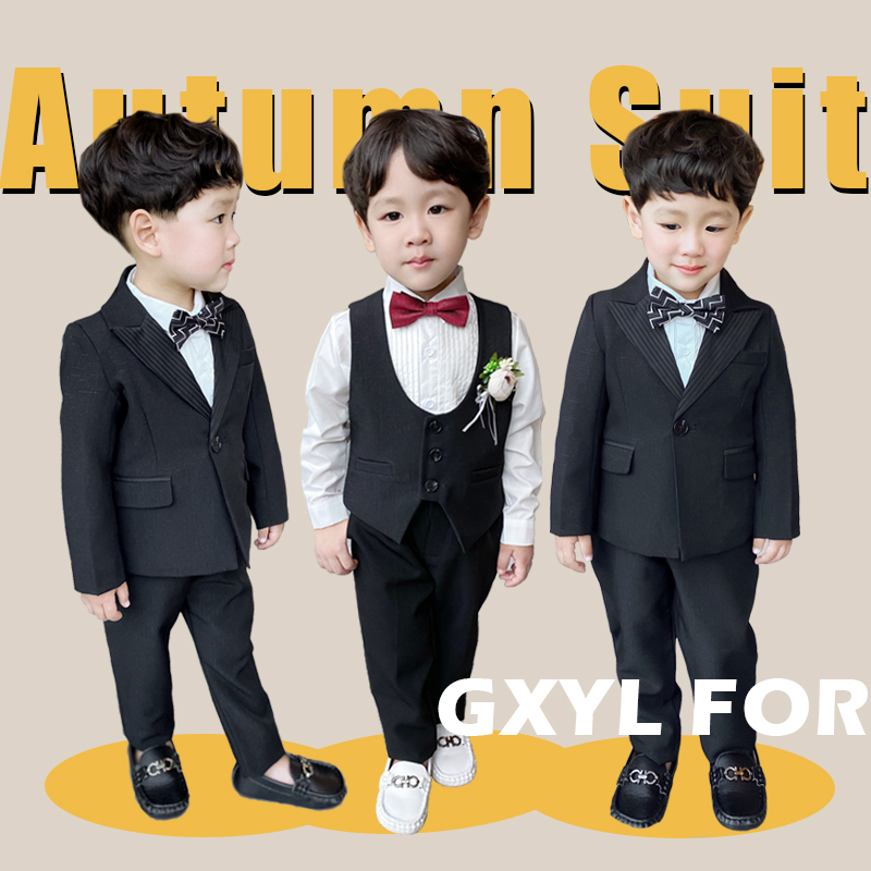 Boy's dress piano show persuades children's Han edition small suit handsome spring and autumn suit suit horse boy flower child