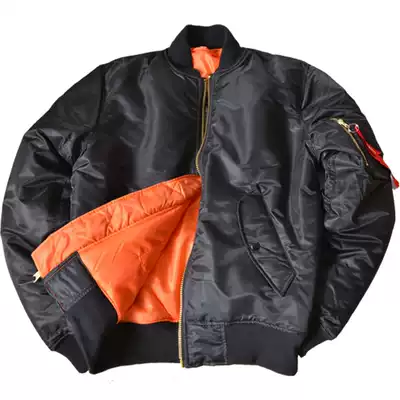 American MA1 flying jacket short stand collar thick warm cotton coat coat military gauge nylon copper zipper winter