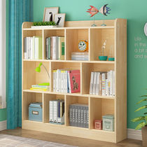 Solid wood bookshelf floor-to-ceiling bookcase childrens simple pine shelf student toy free combination lattice cabinet low cabinet