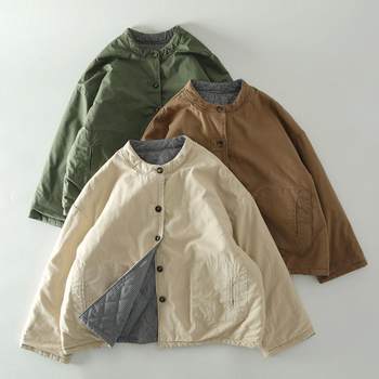 Artistic retro cotton clamping on both sides wear versatile cotton coat coat Artistic retro cotton clamping on both sides wear versatile cotton coat coat