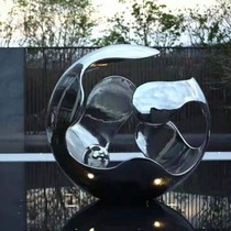 Stainless steel sculpture landscape sketch Public Art soft clothing city school Real Estate outdoor demonstration area display ball