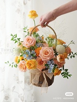 Mothers Day new flower pot picnic hand-woven rattan portable pastoral creative rattan flower arrangement basket