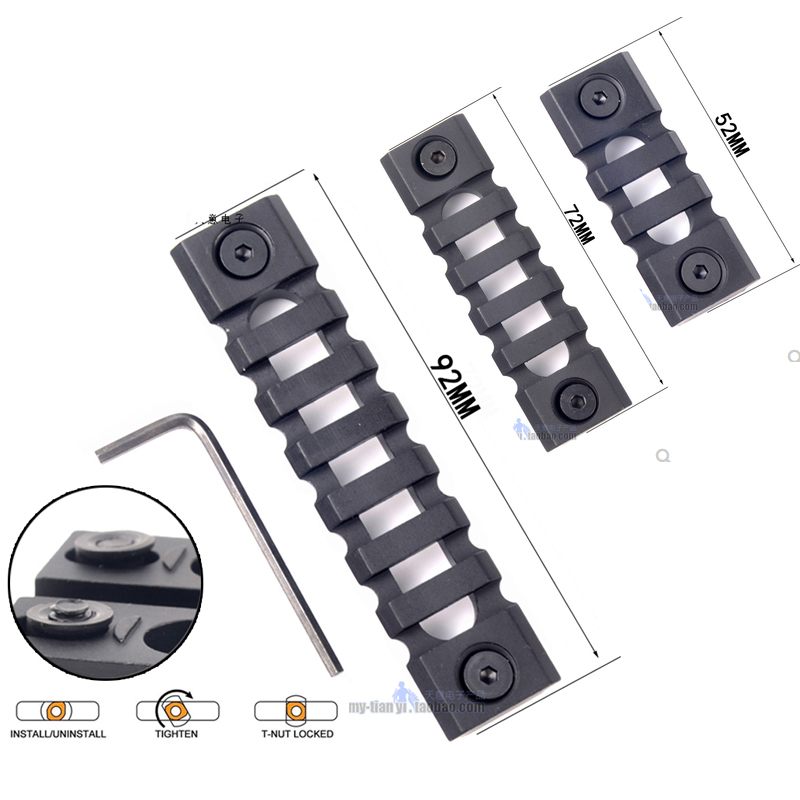 21mm guide rail aluminum alloy leather rail aluminum alloy screw fixing fixture plastic flashlight guide rail accessories