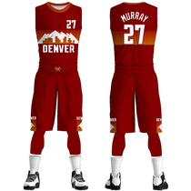 New season basketball uniforms Nuggets sunset Dongshan red and black suits free custom city edition rainbow group buying jerseys