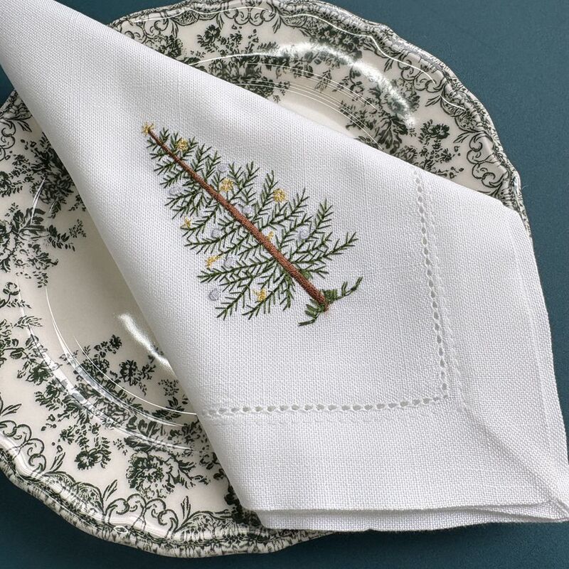 2026 Christmas New Arrivals Christmas Embroidered Handkerchief Napkins Back-To-School Gifts Christmas Gifts Xmas Napkins
