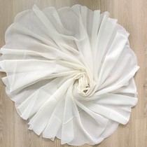 (Best clearance not fill) beige transparent solid color yarn circle wallpapers dust cloth drape 210 cm