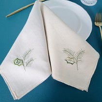 1 5 yuan clearance Christmas leaf embroidery napkin kitchen decoration dust cover export Western handkerchief