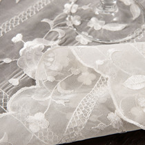 White embroidery decorative fabric small scarf embroidery disc mat dreamy bottle mat