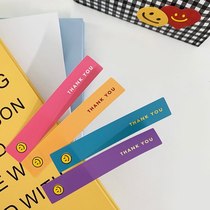 Ins style colorful long smiley thank you sealing stickers cookie decoration dessert gift sealing stickers 80 pieces
