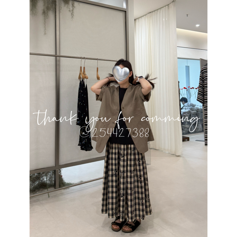 New Arrival|Nini's Genuine New V-Neck Buttoned Pocket Linen Short-Sleeve Jacket Blazer for Women New Arrival|Nini's Genuine New V-Neck Buttoned Pocket Linen Short-Sleeve Jacket Blazer for Women
