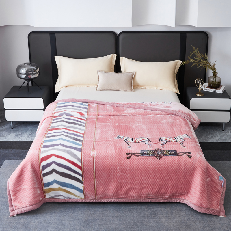 Double-Layer Raschel Cloud Blanket, Autumn and Winter Coral Fleece Quilt, Double-Sided Fleece Sofa Throw, Extra Thick and Skin-Friendly