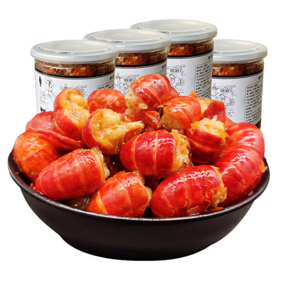 Hubei spicy crayfish tails 500g*1 canned spicy shrimp balls with garlic flavor fresh cooked ready-to-eat snacks