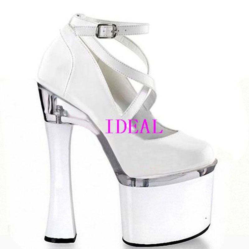 Celebrity Dress Wedding Shoes 18/ 20cm Thick Heel Nightclub Waterproof Platform Photo Model Sexy Super High Heels